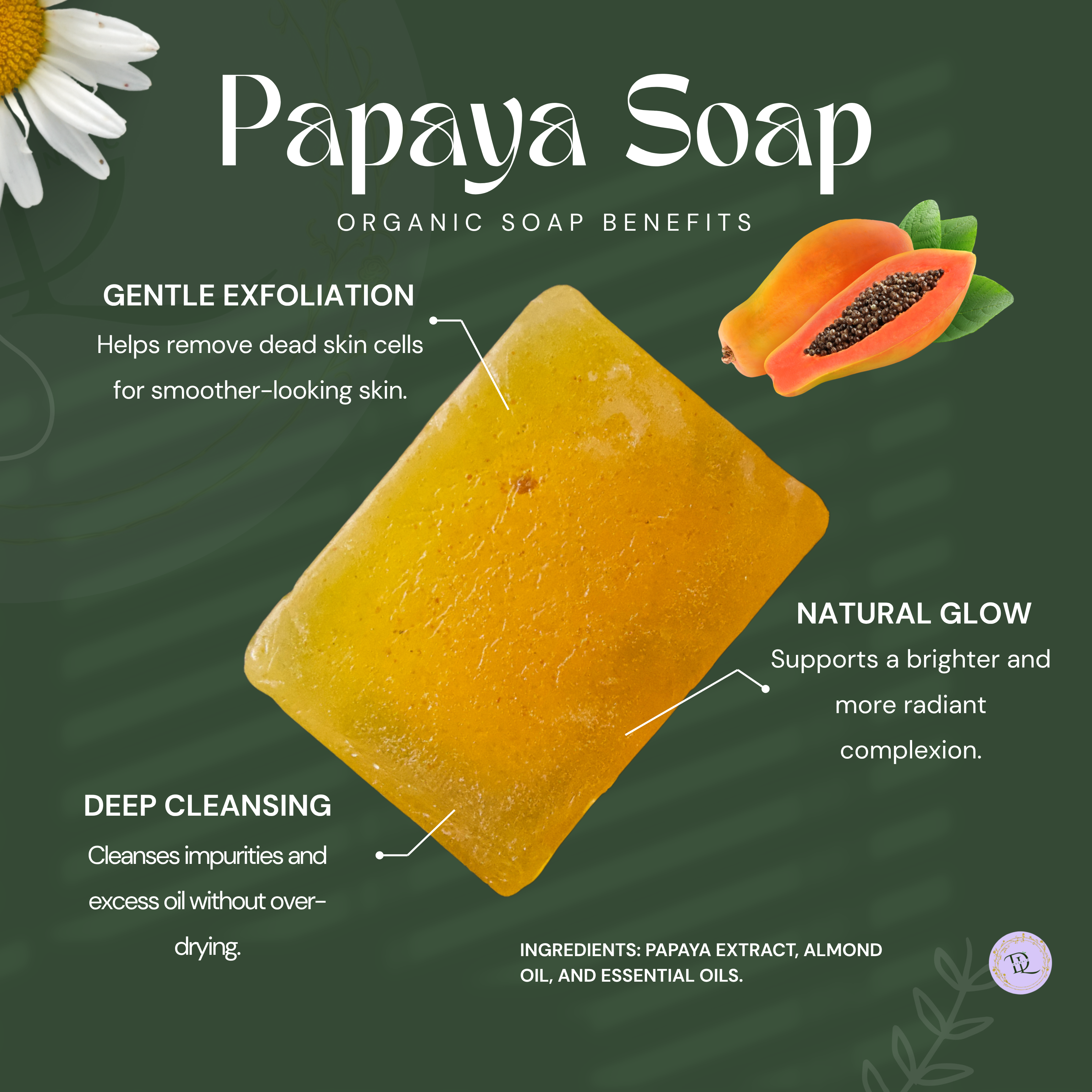 Papaya Soap Organic (70g-80g)