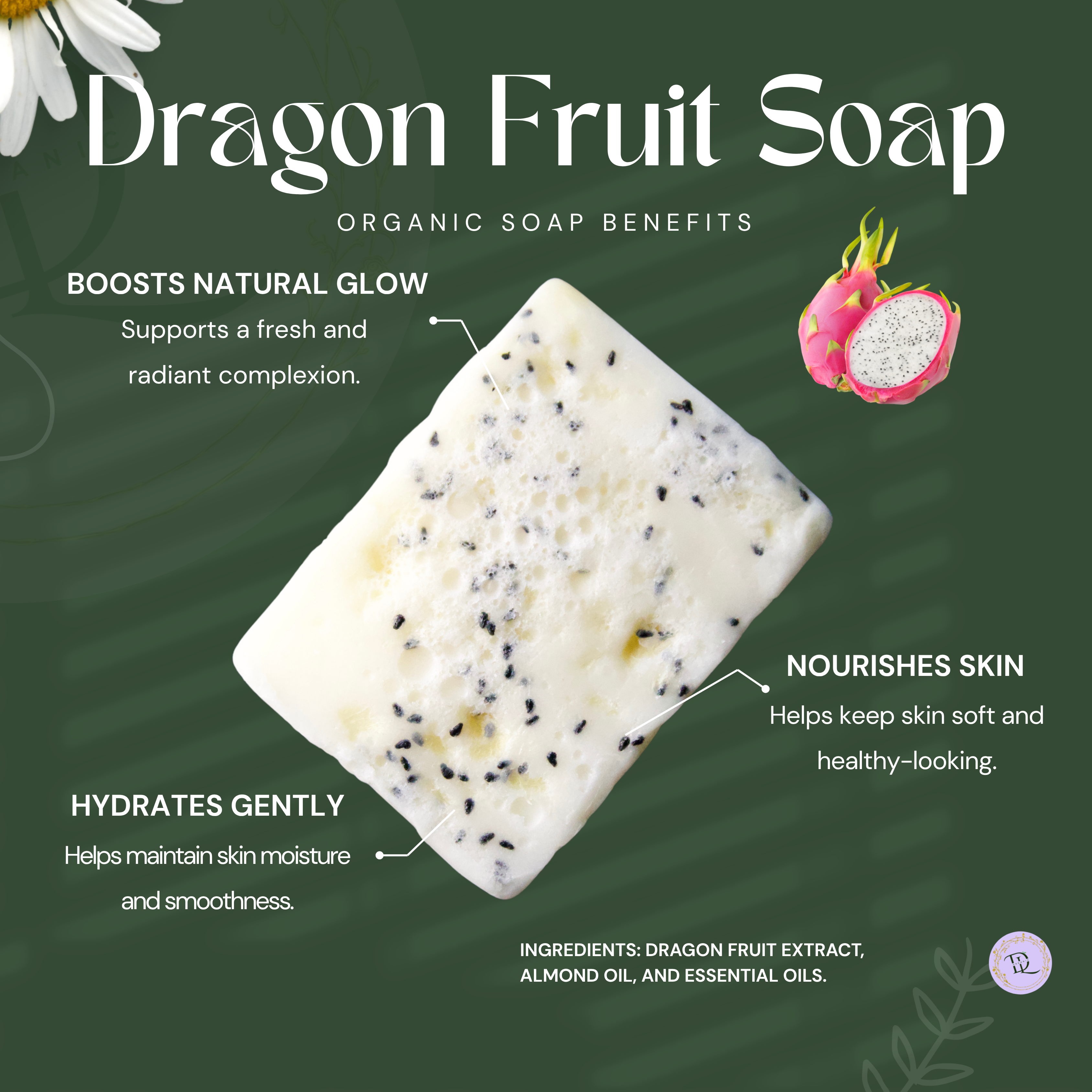 Dragon Fruit Soap Organic (70g-80g)