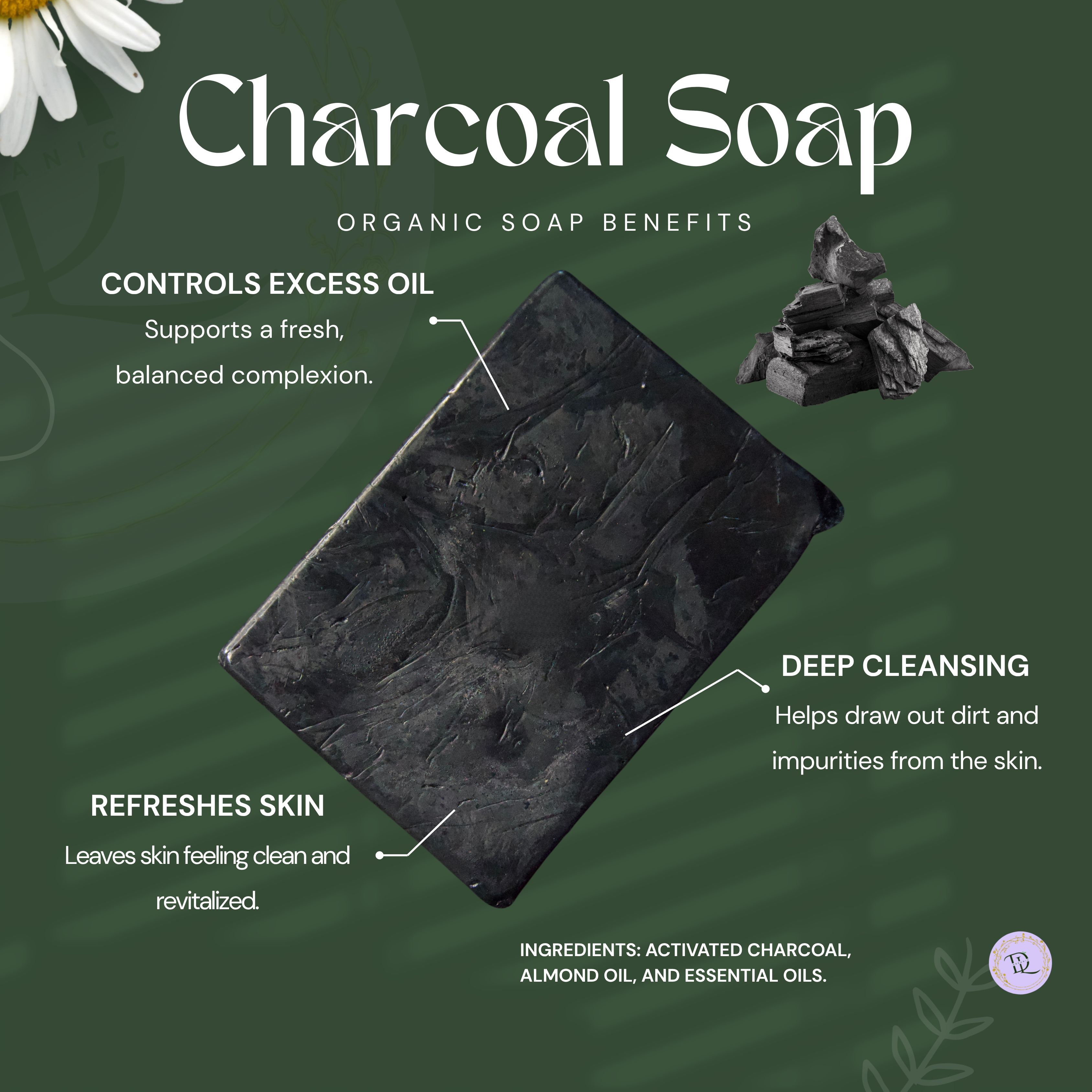Charcoal Soap Organic (70g-80g)