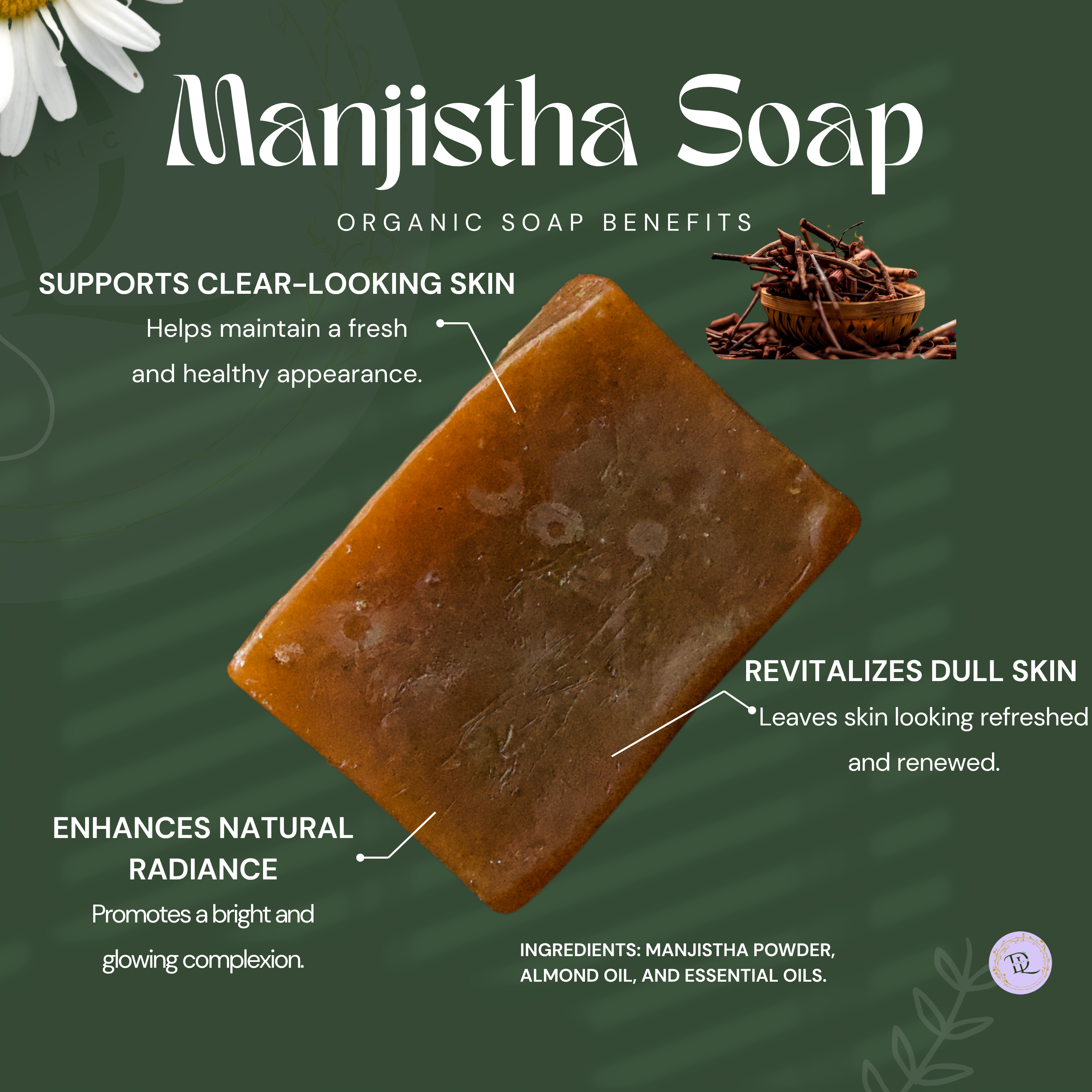 Manjistha Soap Organic (70g-80g)